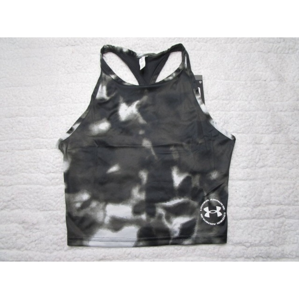Under Armour Womens Small Iso Chill Up The Pace Racerback Top Black White Active